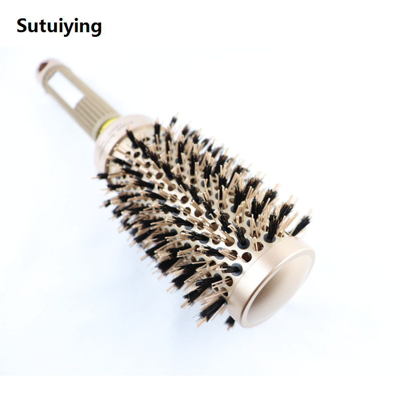 Sutuiying 1PC Round Hair Brush Professional Hairdressing Curling Hair Brushes Bargain price Ceramic Barrel Comb For Blow Dry Salon Styling Tools