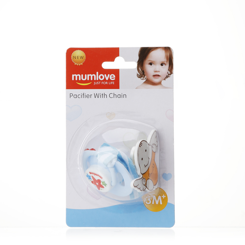 Mumlove Silicone Pacifier with Chain Clips - BPA Free