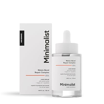 Minimalist Serum for Repairing Damaged Hair | Maleic Bond Repair Complex 05% Hair Serum with Amino Acids, Argan Oil & Squalane | For Women & Men | 50 ml