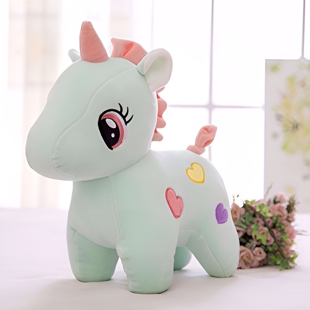 Super Soft Plush Unicorn Stuffed Toy - 25cm Magical Animal Doll for Kids and Babies - Premium Quality Cuddly Unicorn Pillow for Gifting - 1 Piece - White and Pink