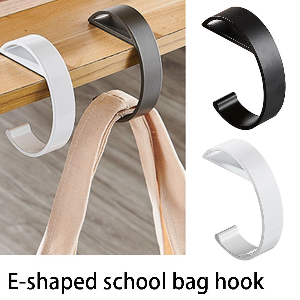 New Aluminum Alloy E-shaped Schoolbag Hook Detachable Mobile Table Side Hooks Punch-free Portable Table Side Hook