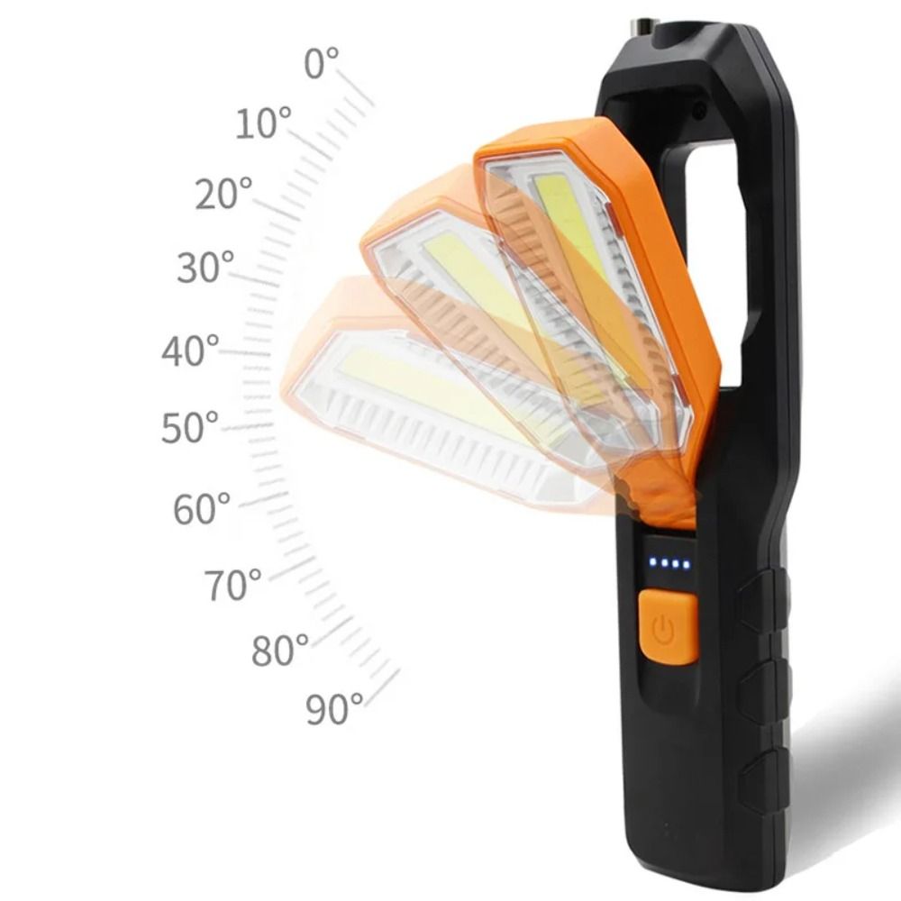 COB Compact Work Light Lightweight Plastic Hook Design Car Garage Mechanic Lamp Energy Saving Easy To Carry Warning Torch Camping