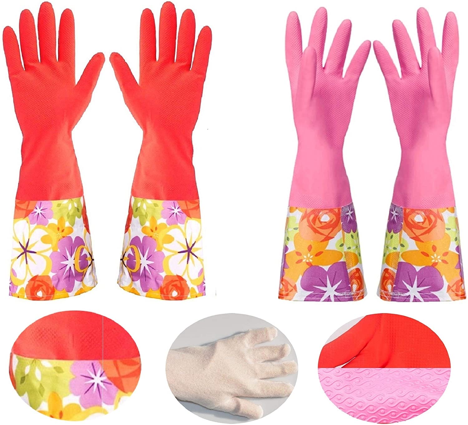 Reusable Rubber Gloves With Fur Inside