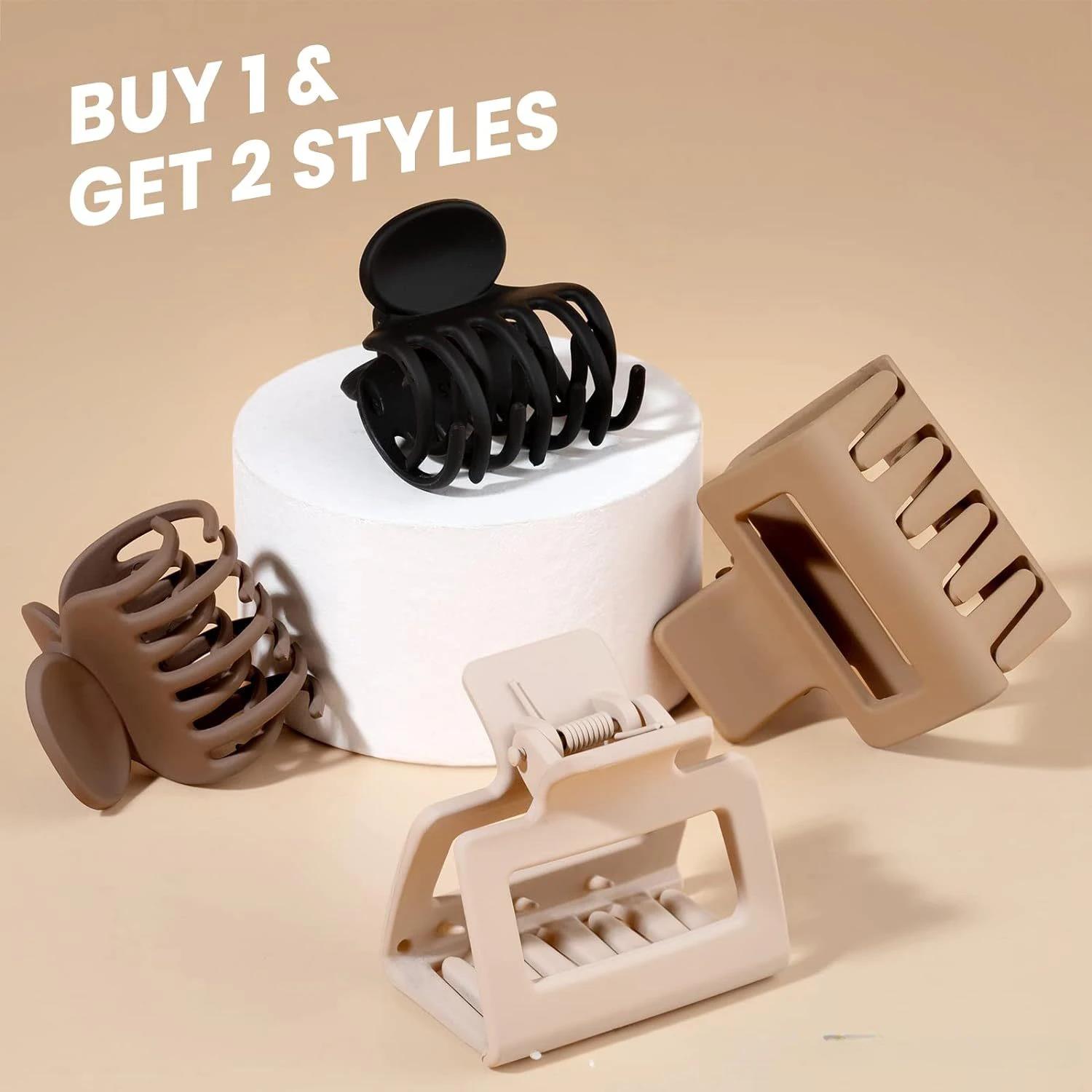 Non-slippery sparse claw hairpins medium teeth double row girls ladies small claws matte suitable for short hair clips