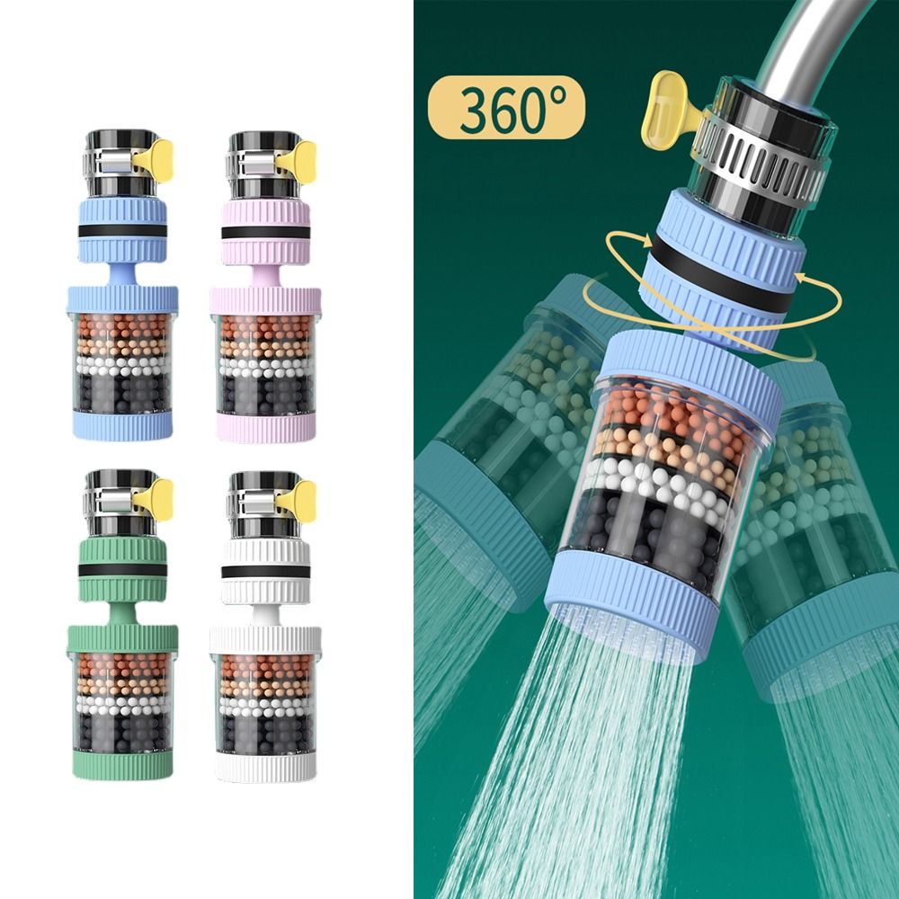 Sink Faucet Guide 6-layer Faucet Filter Removable Washable Tap Water Filter Nozzle Head Shower Splash-proof Water-saving Device