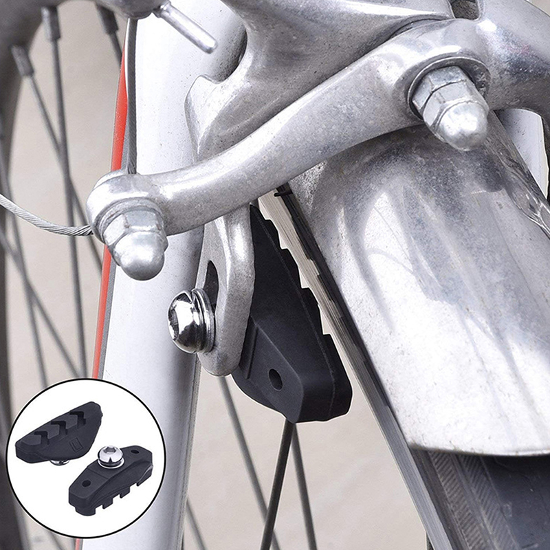 2 Pairs Black Road C Brake Pads Road Cycling Rubber Holder Mountain Bicycle Brake Blocks Replacement Brake Cushion For Outdoor CF8