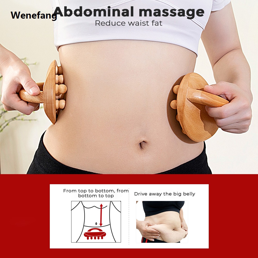 Wenefang 1Pcs Natural Bamboo Massage Stick Back Pain Relief Anti Cellulite Therapy Gua Sha Massage For Body Gouache Scraping Tool