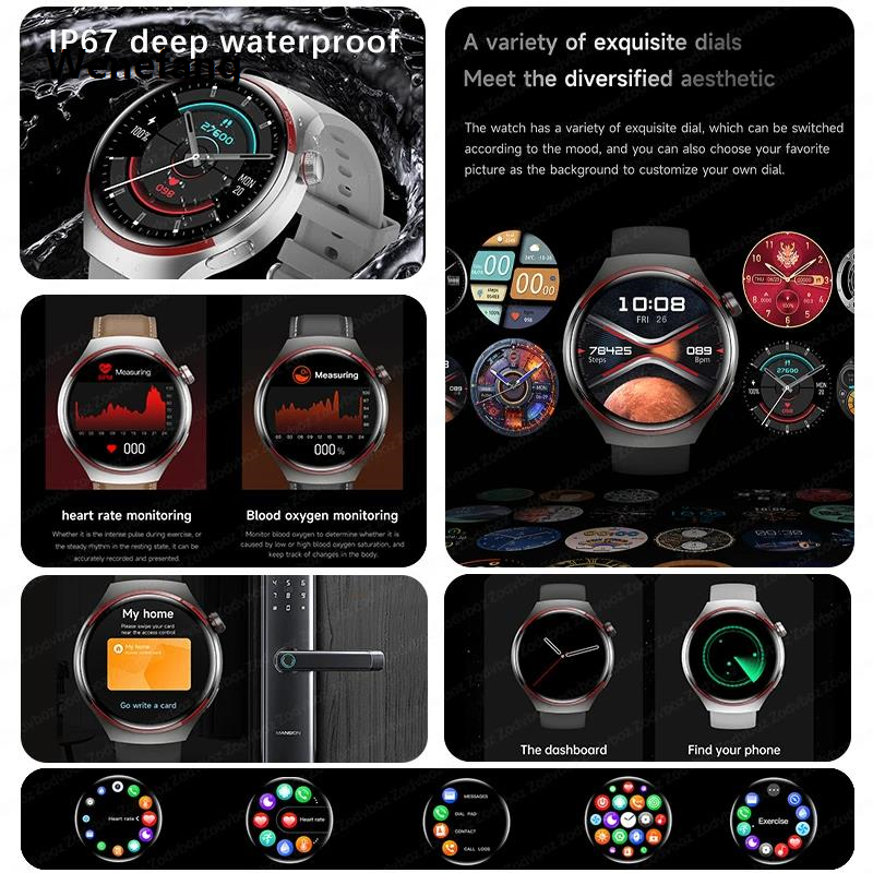 Wenefang For Huawei New GT5 PRO Smart Watch Men Watch SK40 AMOLED Screen New Bluetooth Call GPS Trajectory NFC Heart Rate Compass SmartWatch