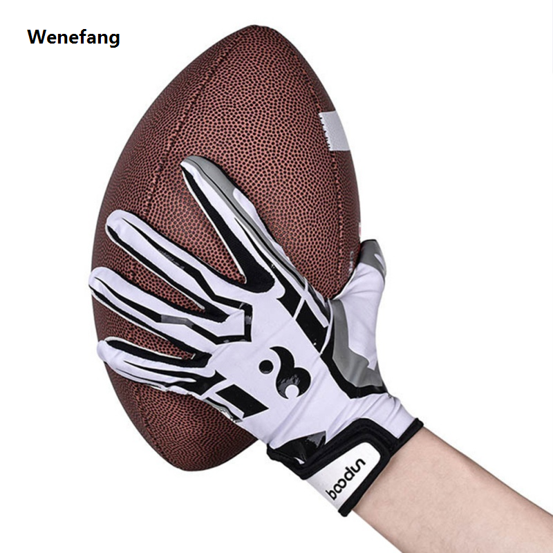 Wenefang 1 Pair Baseball Gloves Full Finger Cycling Gloves Anti Slip Gel Rugby Football Gloves Outdoor Sport Gloves