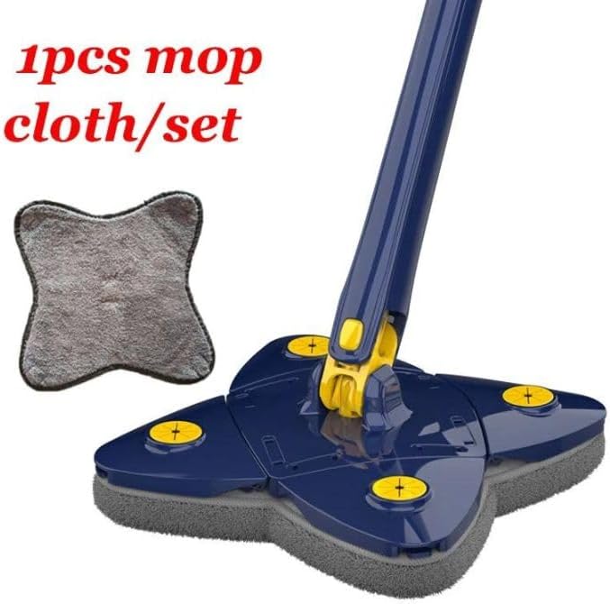 360° Degree Rotating Adjustable Cleaning Mop - Clover Shape Microfiber Shiny Mop with Extendable Long Handle