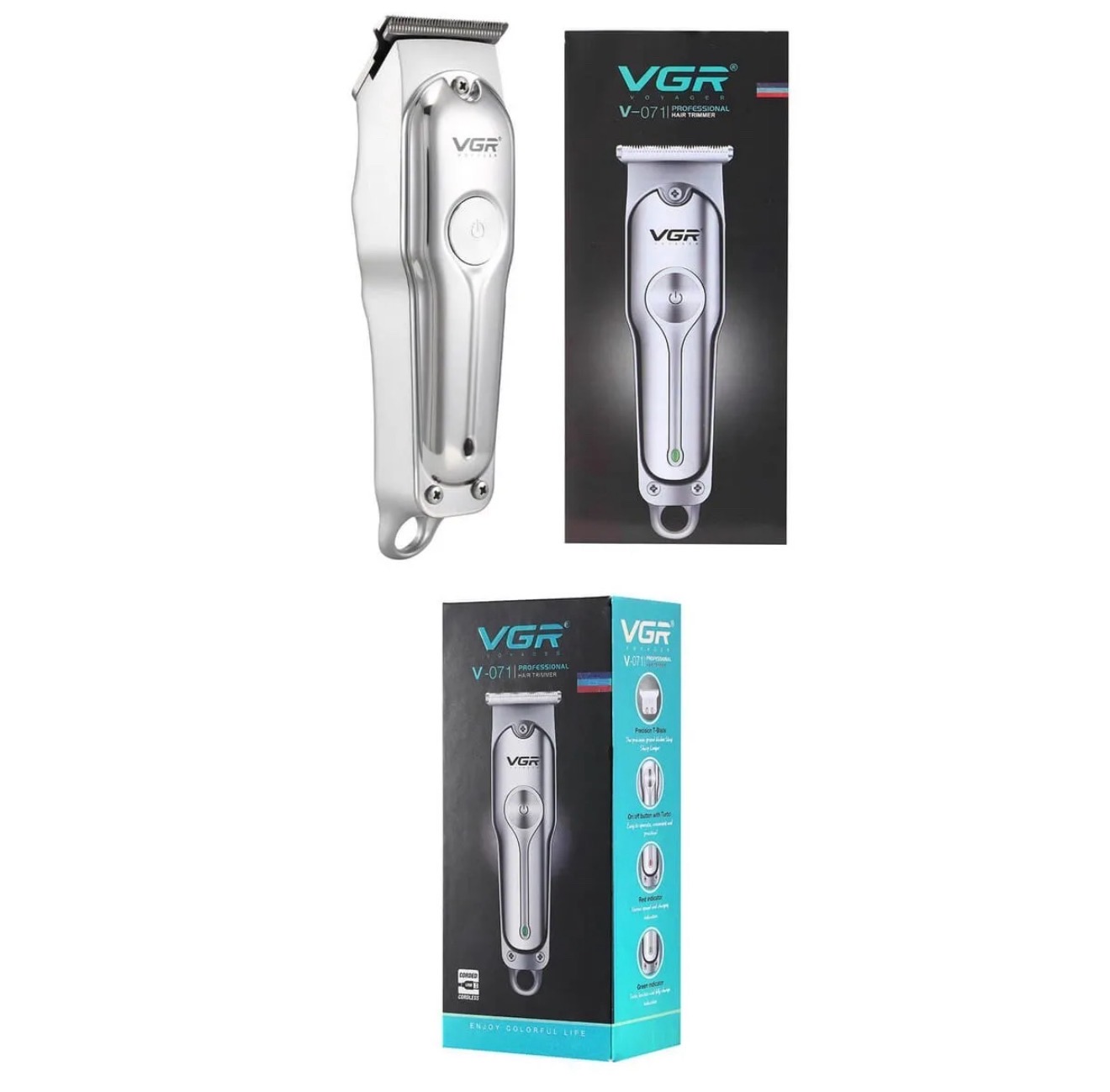 VGR 071 Professional Electric Men Hair Trimmer Hair Cutting Machine Beard Shaver And Styler