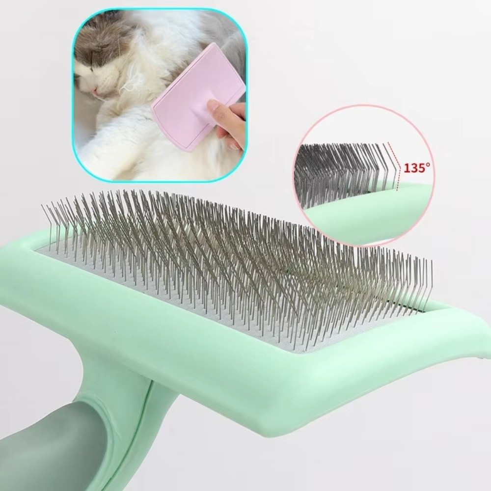 Useful Solid Color Dog Massage Brush Effective Floating Hair Removal Pet Cat Comb Comfortable Hair Remover Pet Cleaning Tool