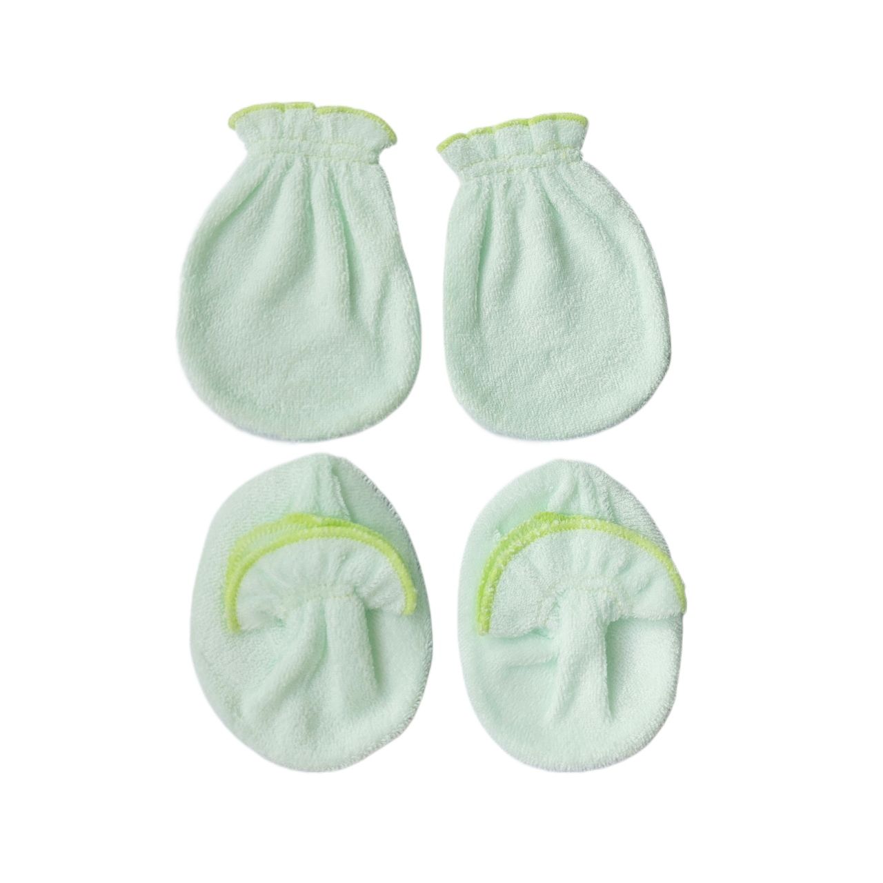 Baby Winter Plain Soft Warm 2 Pcs Socks and Glove (Muthi Panja ) Set of 1