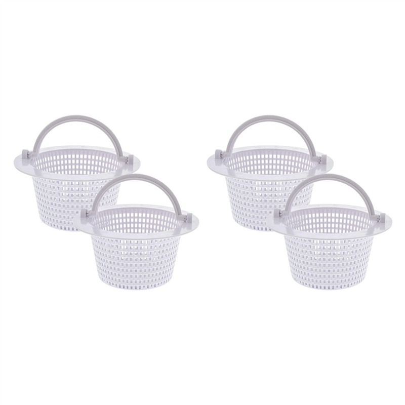 NAMUNY Swimming Pool Skimmer Replacement Basket with Handle, 4 Pack - Above Ground Pool Thru-Wall Skimmer Baskets
