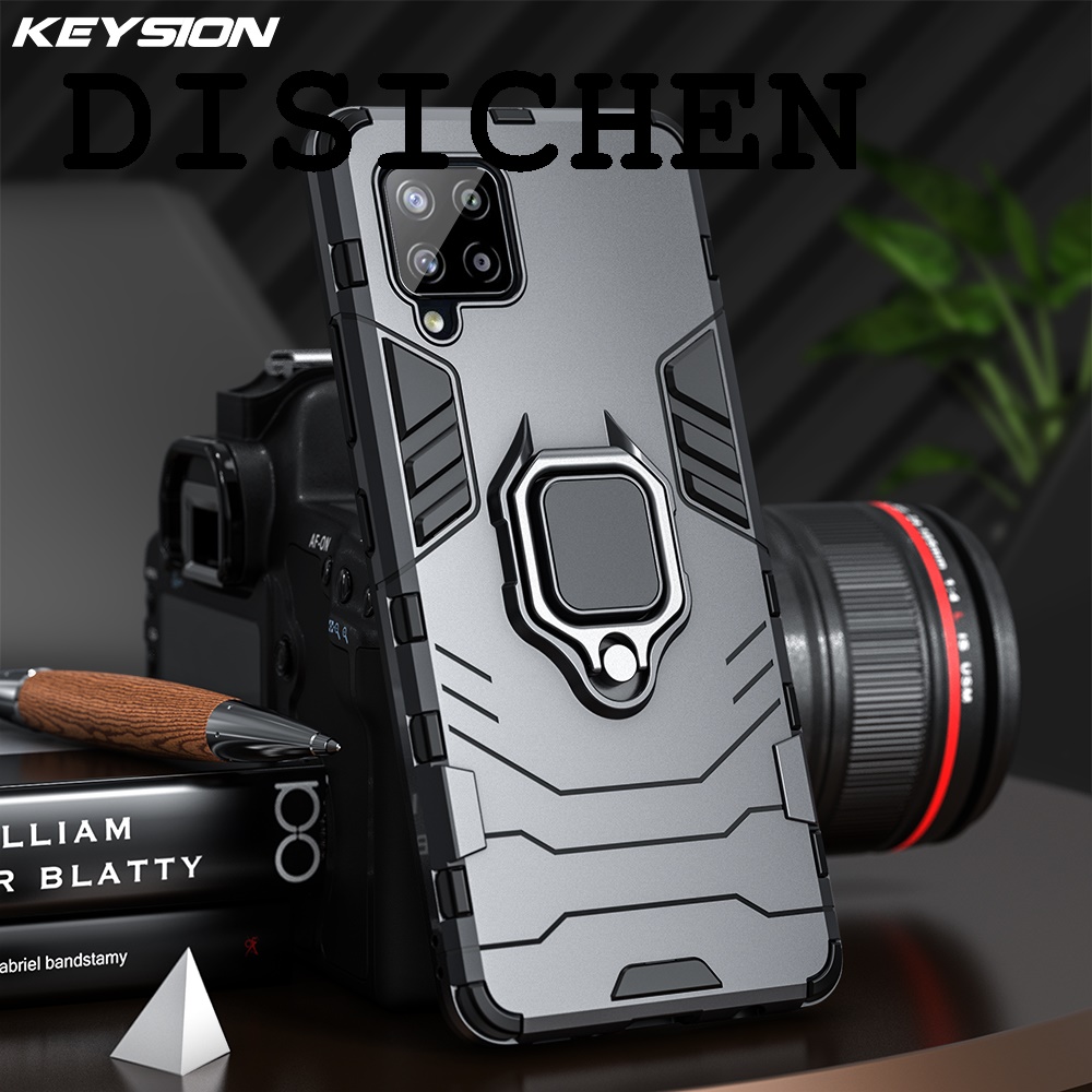 KEYSION Shockproof Case for Samsung A42 5G A32 A12 A22 A54 A34 A24 A14 LTE A04S Ring Stand Phone Cover for Galaxy M32 M12 M54 5G