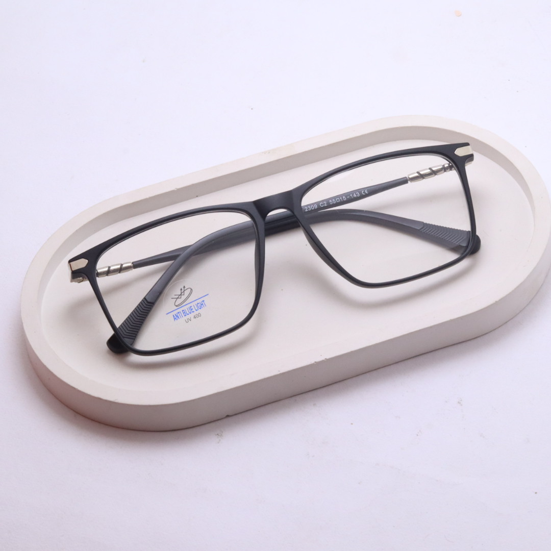Blue Ray Cut Rectangle Square Design New Glass For Men & Women