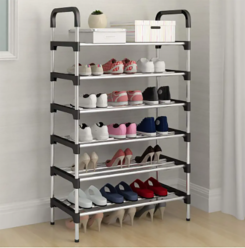 New 6 Layers Shoe Rack with 12mm Rod, Multi-layer Shoe Rack