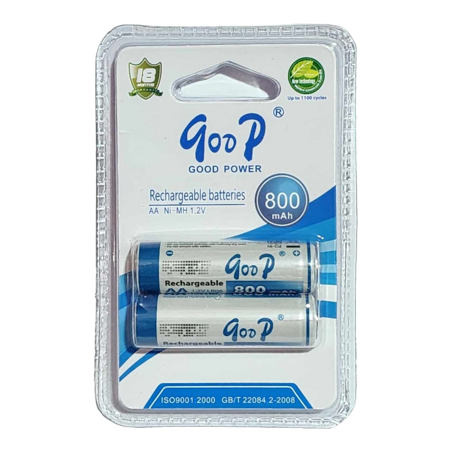 2 Pair Goop 1.2V AA 800 Mah Rechargeable Battery