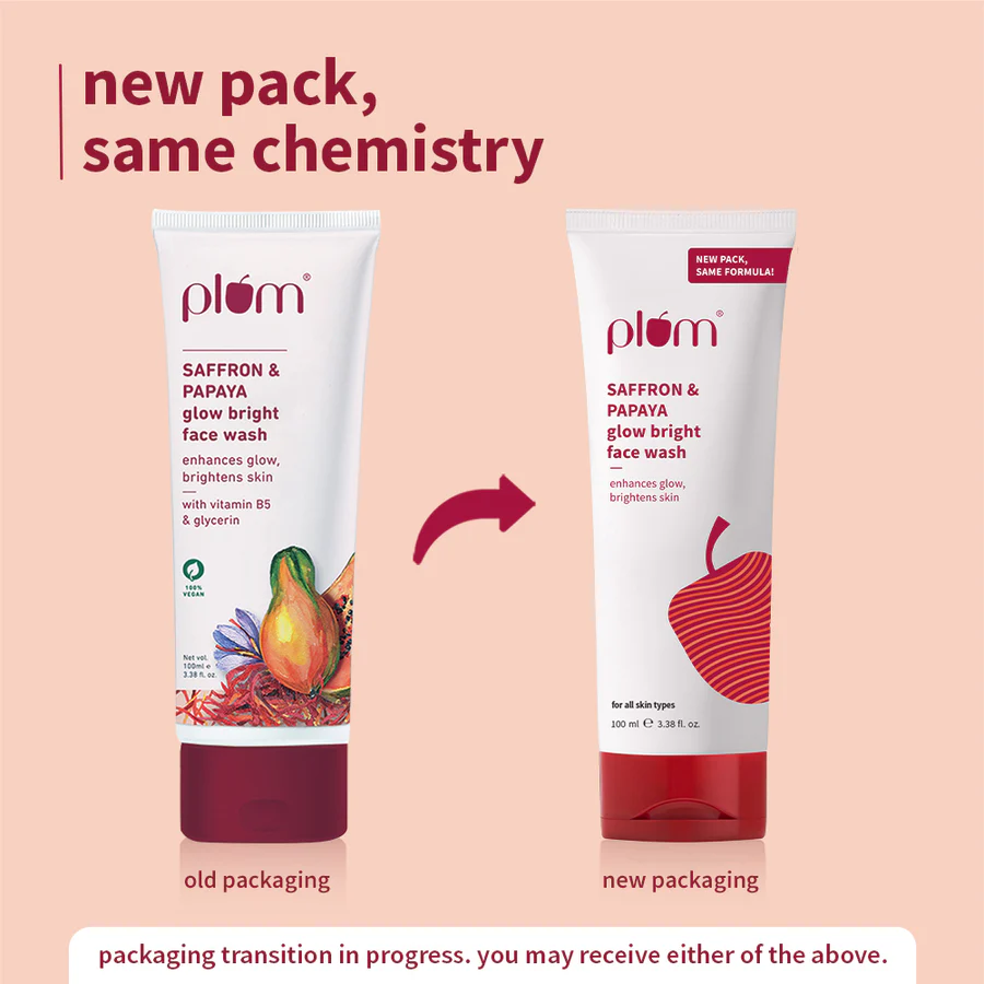 Plum Saffron & Papaya Glow Bright Face Wash 100ml