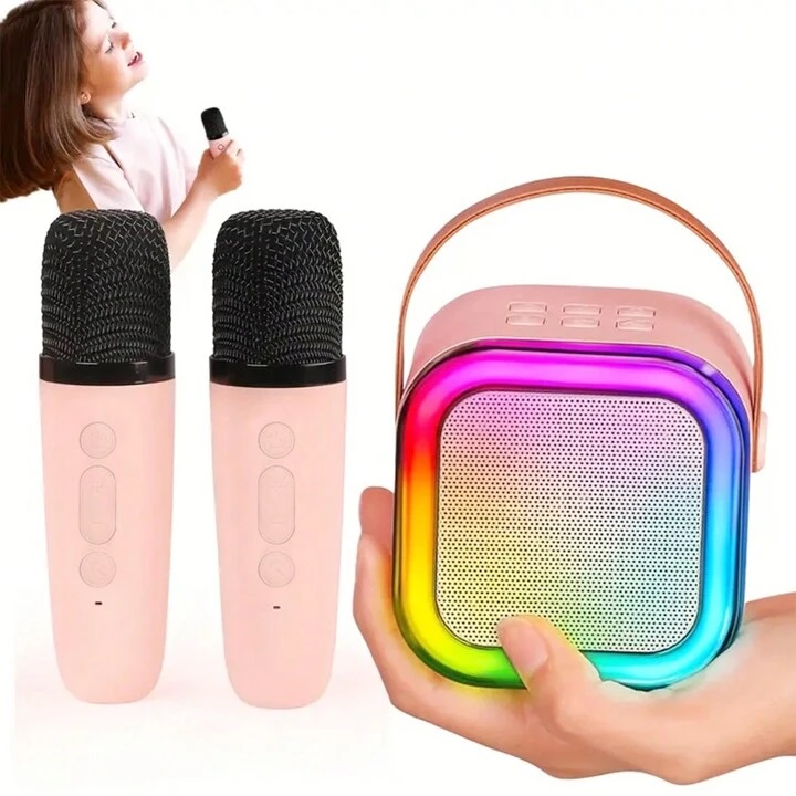Portable K12 Karaoke/Karoake Microphone with Bluetooth Speaker, Microphone, Duet, Suitable for Family Parties, Singing, Adults and Children