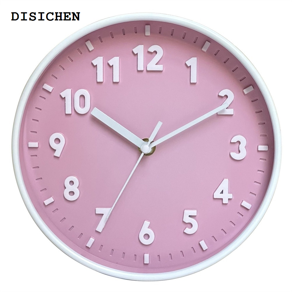 DISICHEN Hot Selling wall clock Modern Simple Wall Clock 8 Inch Candy Color Silent Living Room Clock Durable Mute Wall Clock Home Decor Tools Large Wall Clock