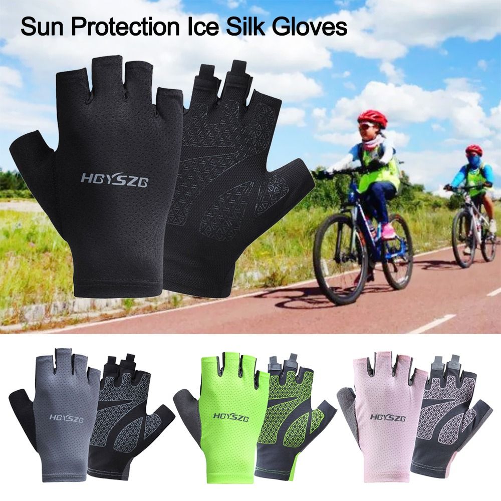 1 pair Sunscreen Touch Screen Touchscreen Comfortable Cycling Equipment Driving Fishing Mitte Half-finger Mitte Fishing Gloves Cycling Gloves