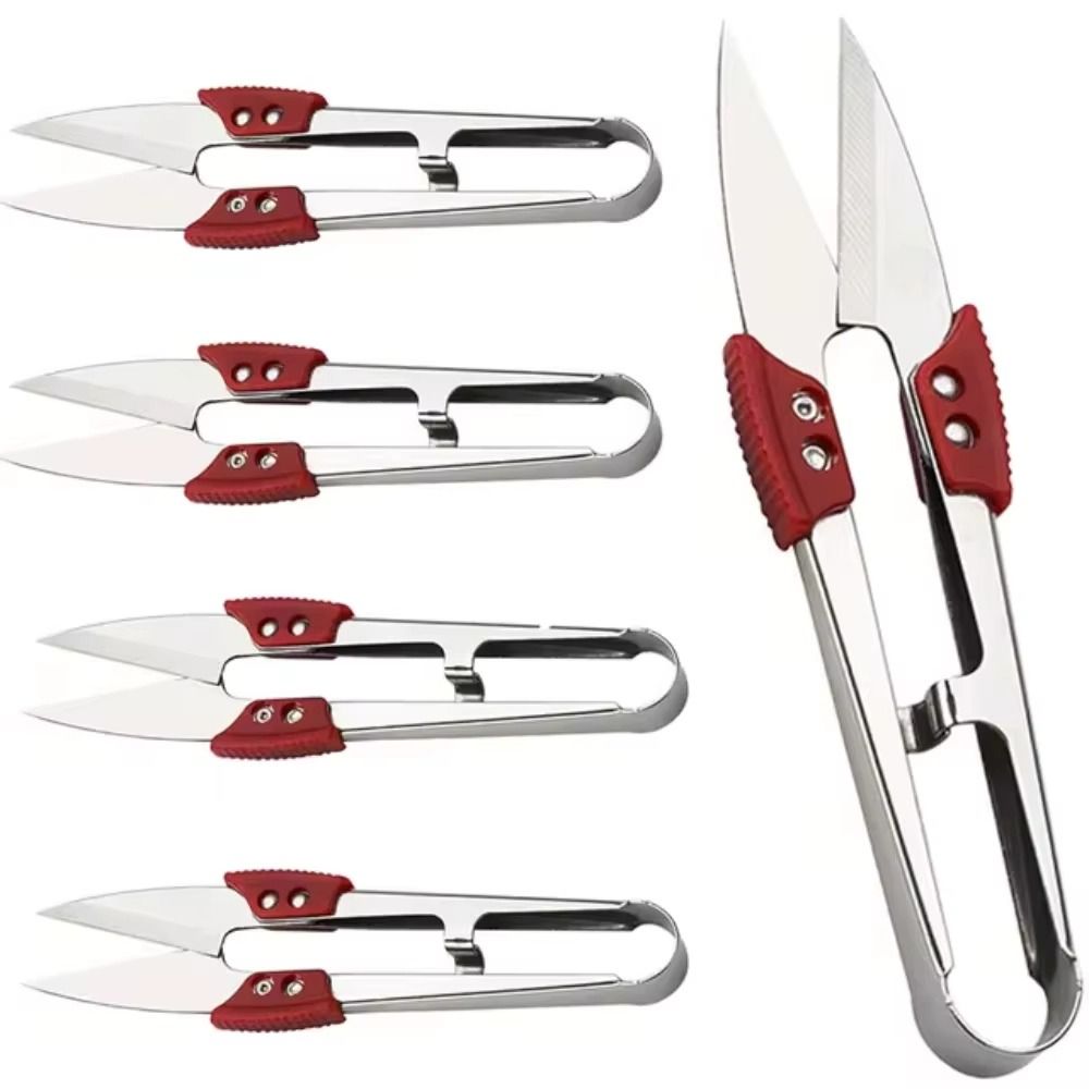 Durable Stainless Steel U Thread Scissors Clippers Sharp Blades Yarn Shears Fabric Cutting Precision Cutting Embroidery Shears Craft Work
