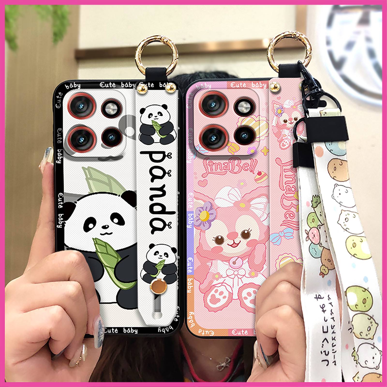 Wrist Strap Protective Phone Case For MOTO G56 5G Waterproof Shockproof Anti-dust Anti-knock Cute Soft case Silicone