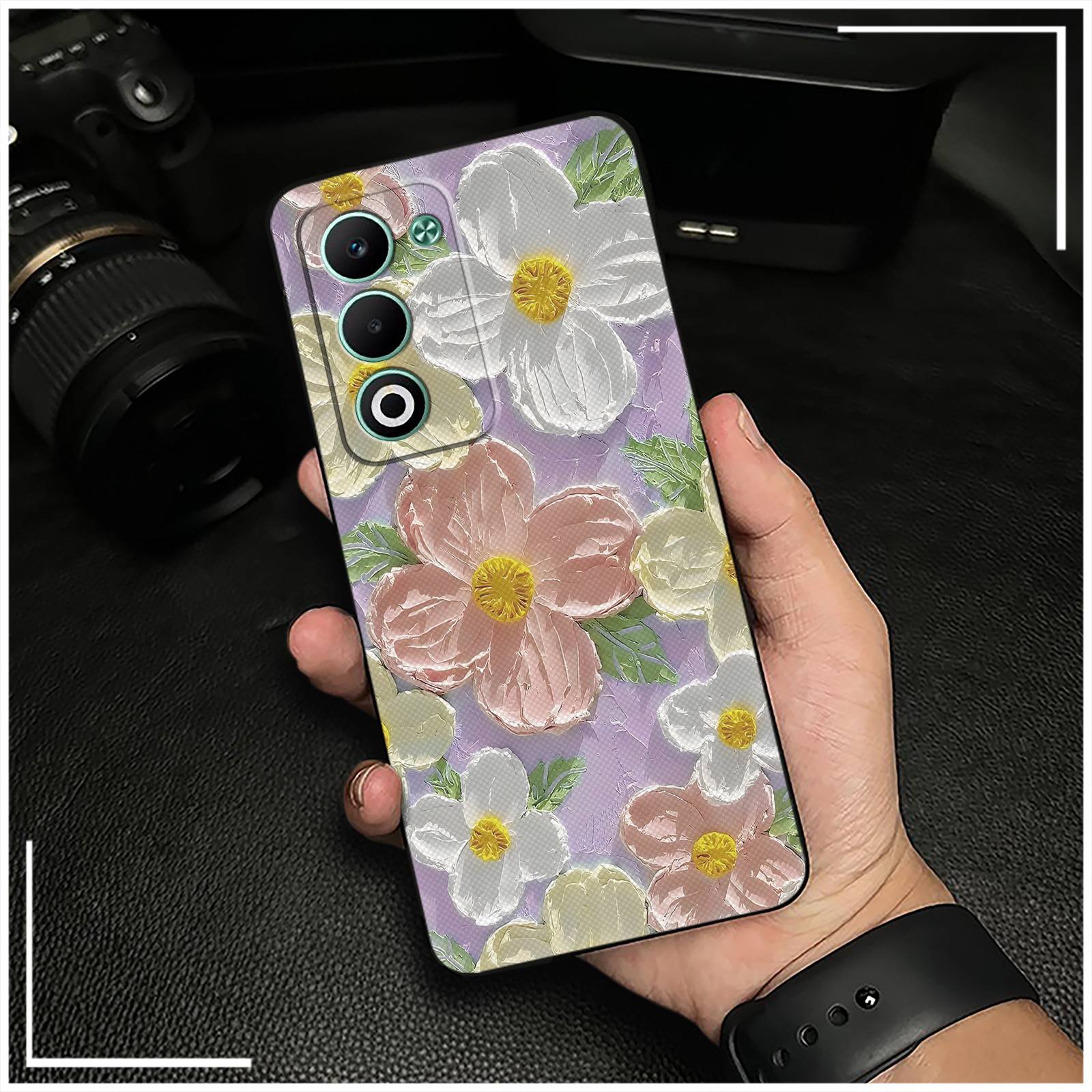 Graffiti Waterproof Phone Case For OPPO A5 5G/4G 2025 Global Back Cover Anti-knock Shockproof Phone Pouch Cartoon flower