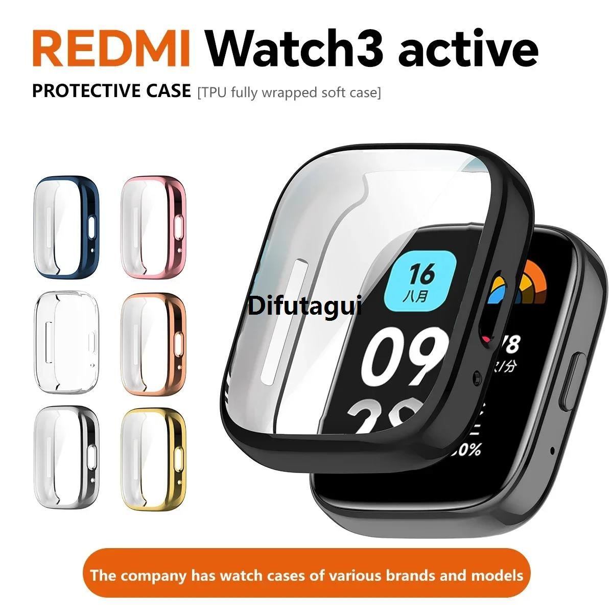 Original TPU Screen Protector Cover for Xiaomi Redmi Watch 3 Active/Lite Smart Watchband Case Protective Shell Bumper Duricrust Soft Film