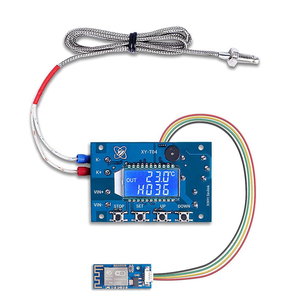 NCANRUI 12V DC Digital Temperature Controller, WiFi APP Control High Temperature Control Module -99 Celsius-999 Celsius 24V