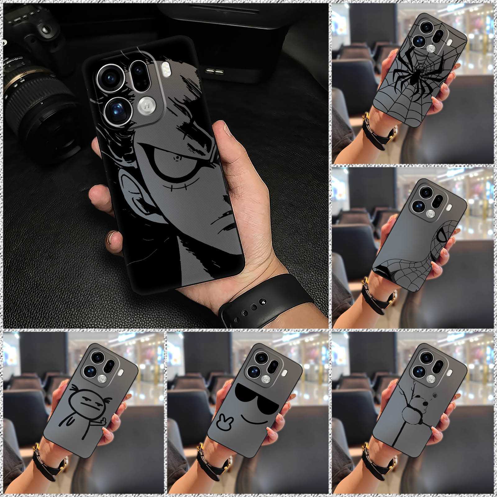 Phone Pouch Back Cover Phone Case For OPPO Find X9 Pro Full wrap Silicone Soft case Graffiti Fashion Design Anti-dust