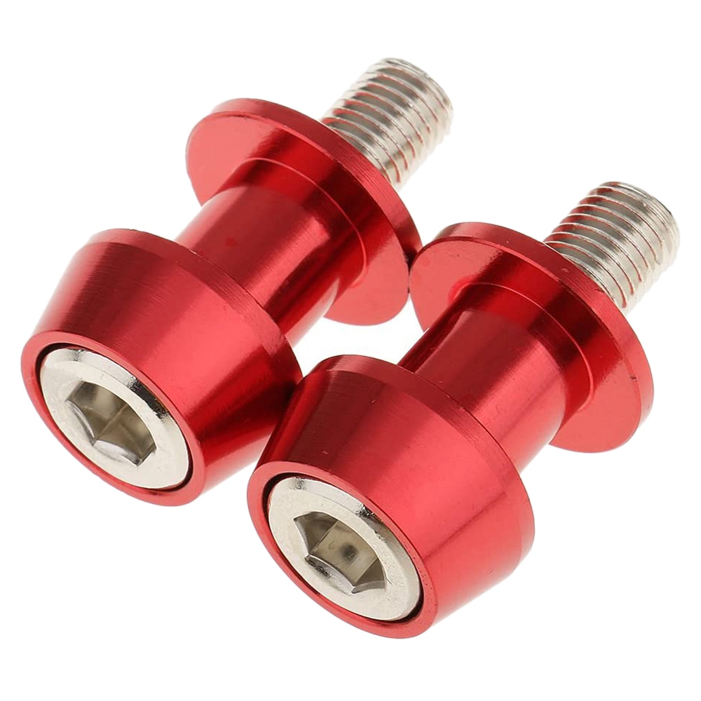 OYPFXMI 2X Motorcycle CNC Swingarm Swing Arm Spool Sliders Stand Bobbins 10mm for 250 ER6 Z 250 ER6F - Red