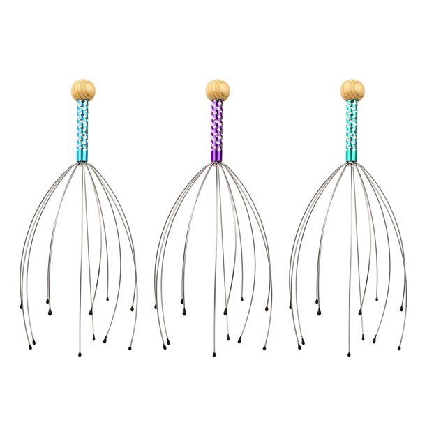 3 Pack - Hand Held Scalp Head Massager - Set Of Three