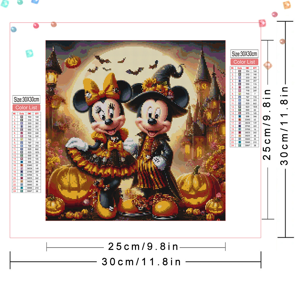HOT Disney Diamond Embroidery Mickey Mouse Minnie New Arrival Mosaic Christmas Full Square Round Painting Cartoon Wall Decor