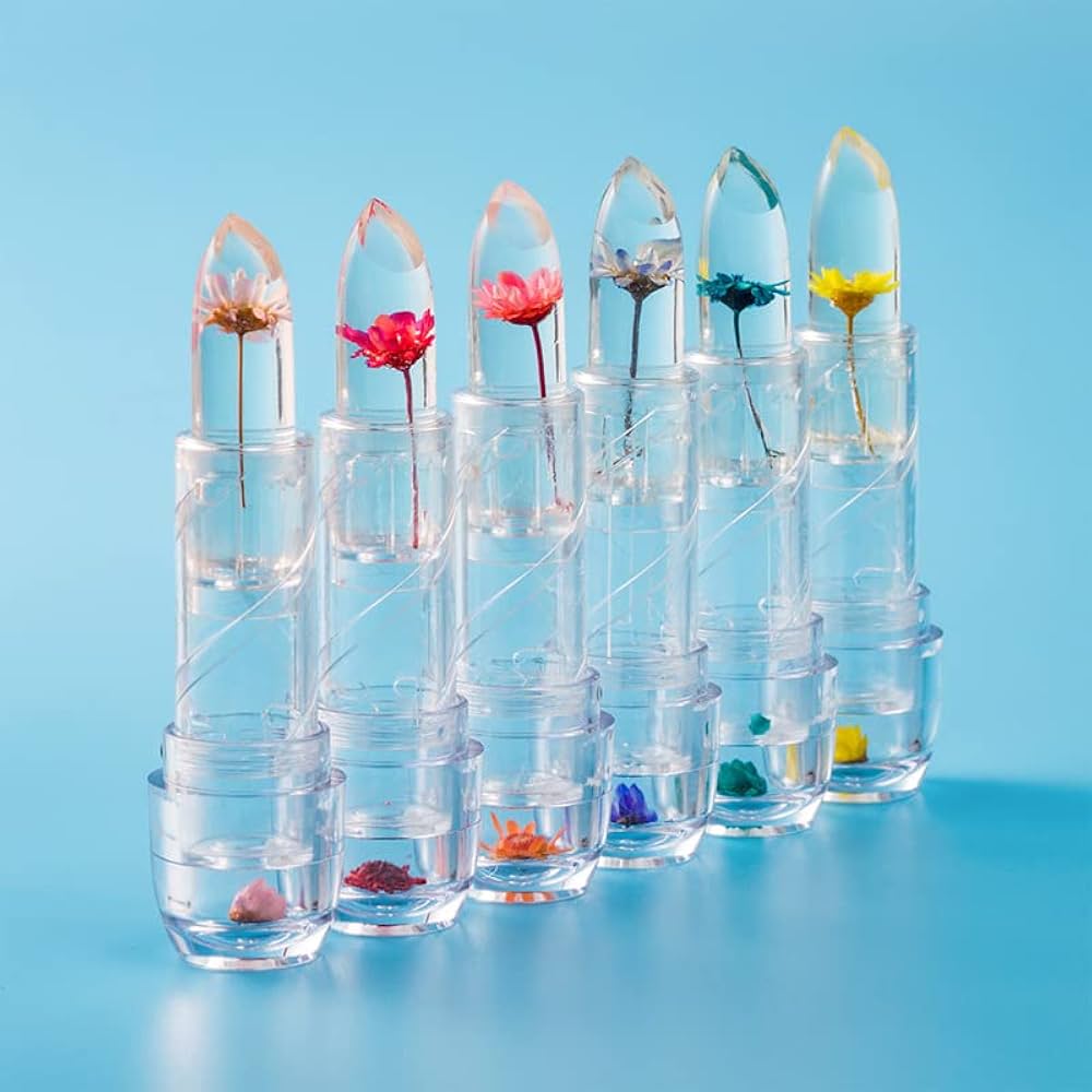 Jelly Flower Color Changing Lipstick Temperature Change Moisturizer, Magic Color Lip Gloss
