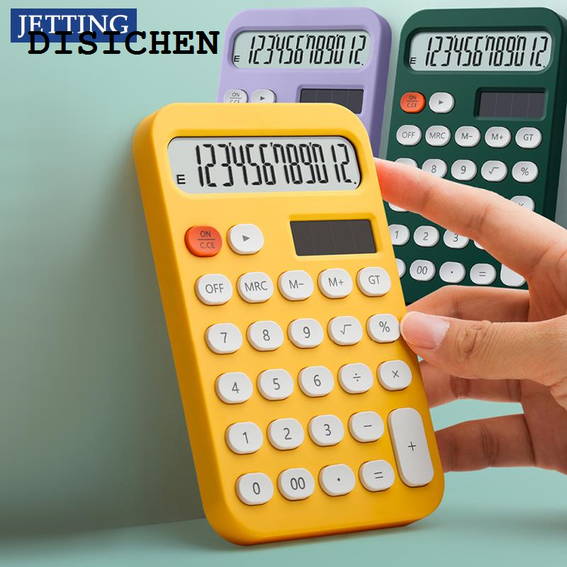 DISICHEN Sales promotion Cute Creative Small Portable Candy Color 12 Digits Electronic Calculator For Home Office School Financial Accounting Tools