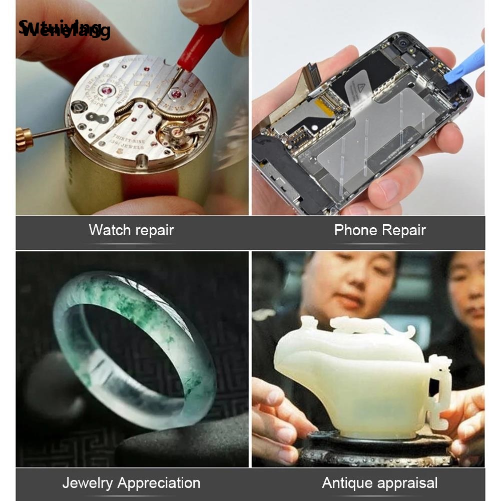 Wenefang Sutuiying Acrylic Lens Magnifying 8X/15X/23X Lens Wearing Glasses with 2 LED New style 【2025 Version】 Light High Magnification for Precision Work Eyewear Reading