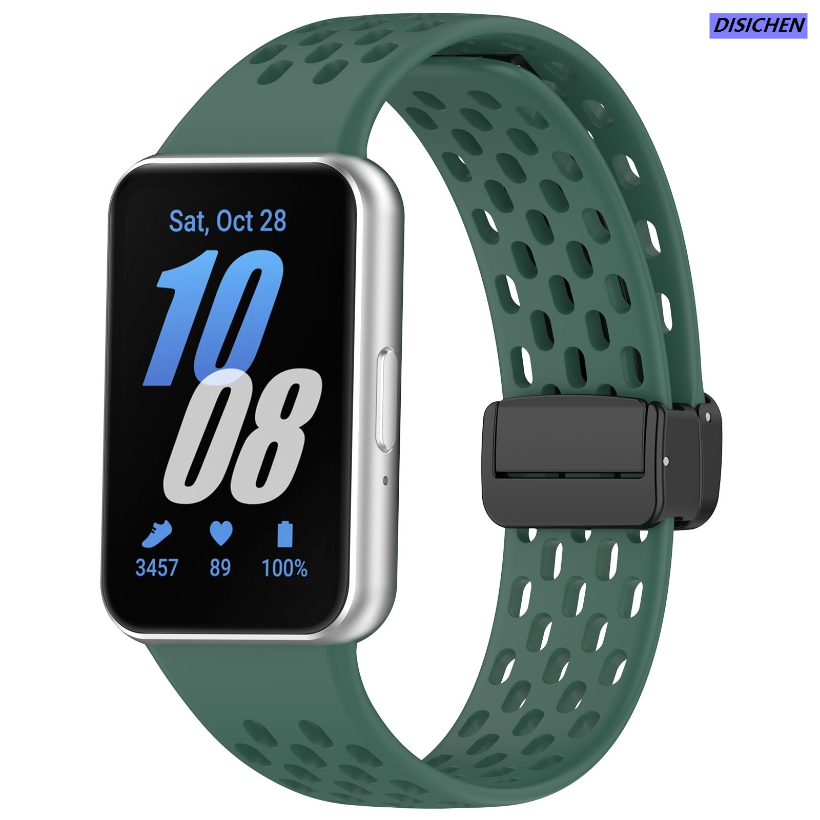 DISICHEN 【Stylish】 For Galaxy Fit 3 Hole Style Magnetic Folding Buckle Watch Band