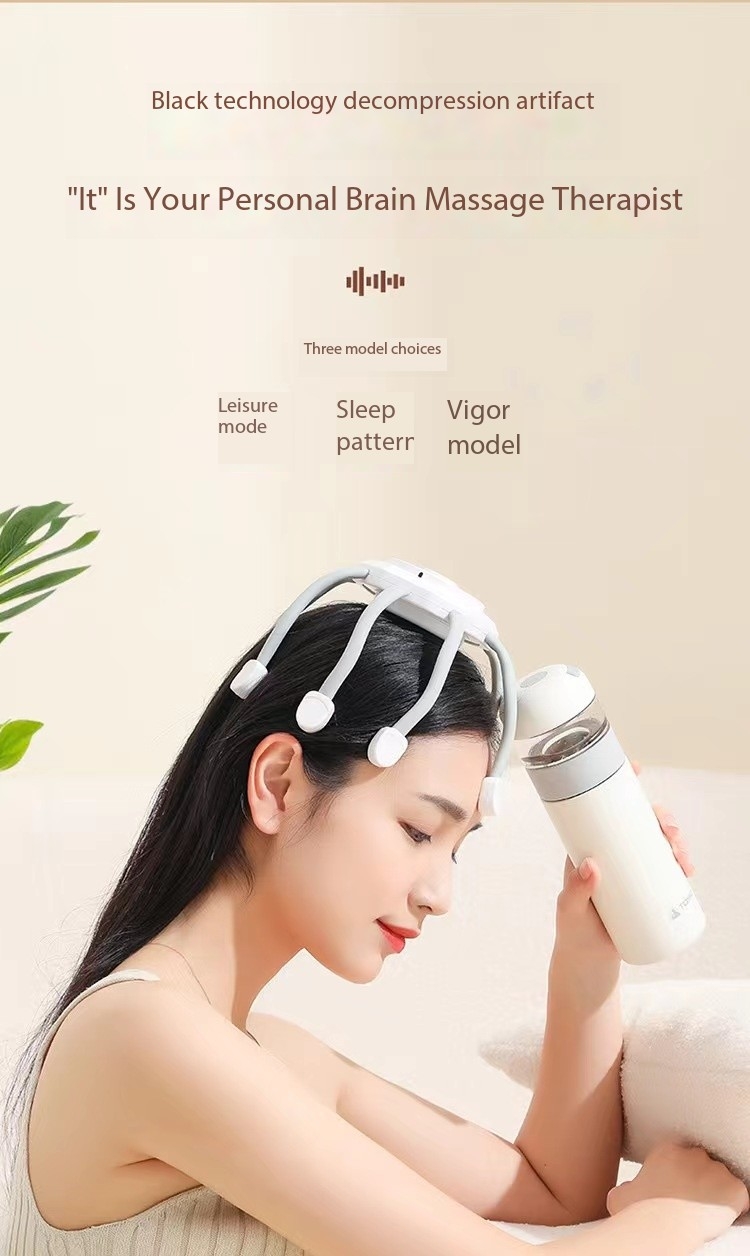 12/8 Claw Vibration Head Massager Octopus Stress Relief Deep Tissue Scalp Massage Wireless Health Care Point Kneading massager