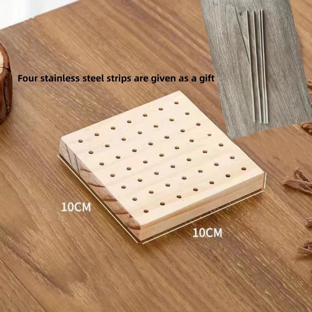 New Wooden Crochet Block Plate Reusable Bamboo Grid Crochet Knitting Board Square Handcrafted Knitting Blocking Mat Sewing Supplies