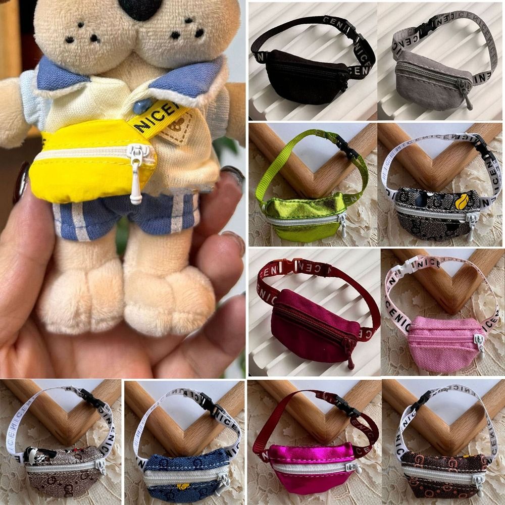 New Fashion Zipper Bag Candy Color Cute Casual Storage Bags Handmade Mini Plush Doll Toolkit for 10cm Cotton Dolls/for 13cm Animal Doll