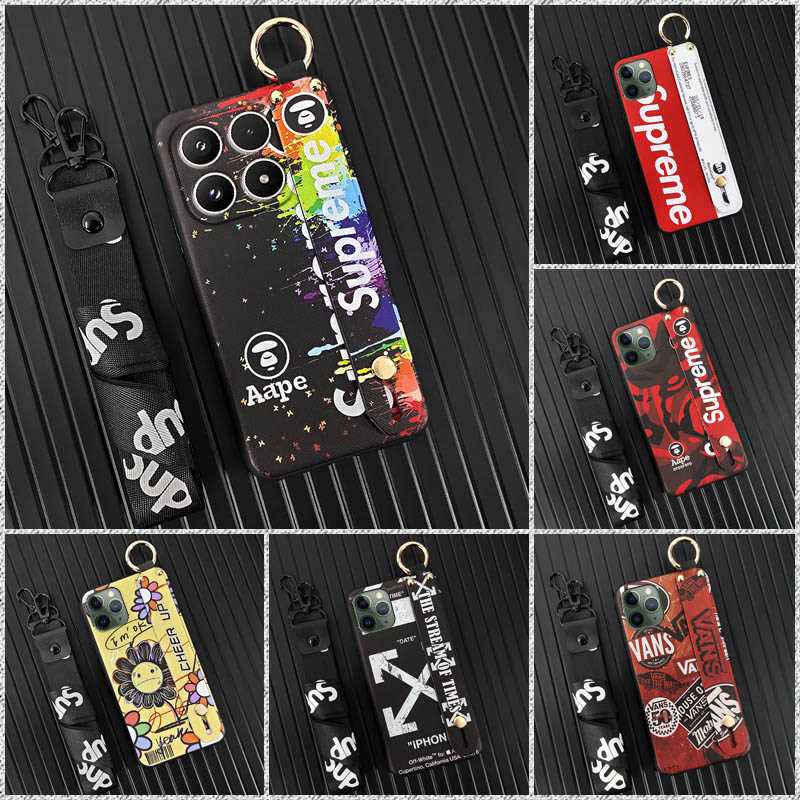 Soft case Dirt-resistant Phone Case For LG Q51 protective trendy Cool ring Shockproof Wristband Lanyard Kickstand