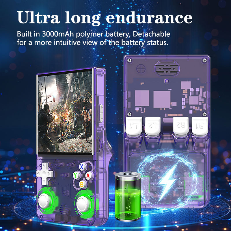 R36 Ultra Retro Handheld Game Console 128GB - 4.0 inch IPS HD Screen - Linux System Portable Arcade Player with WiFi
