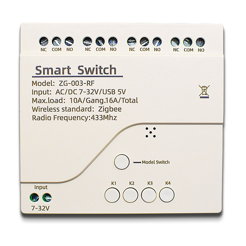 JAERBEE 2X 4CH Zigbee Smart Light Switch Module DC 5/12/32V RF433 Receive 10A Relays Work with Alexa Assistant(A)