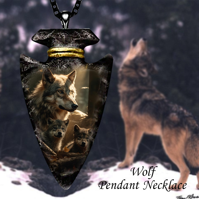 【Special offer】Haojie New Style Creative Fashion Animal Wolf Head Necklace Retro Personalized Male Hip Hop Pendant