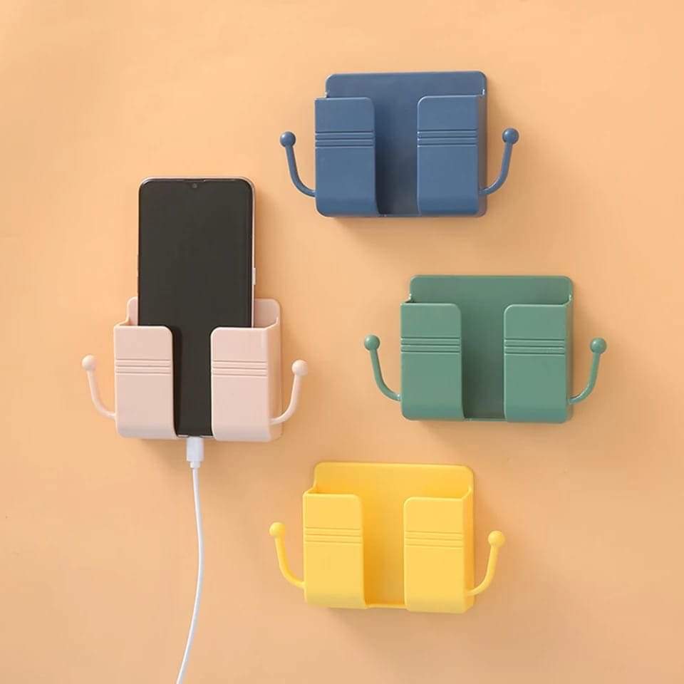 Wall Mounted Phone Charging Bracket With Key Hooks