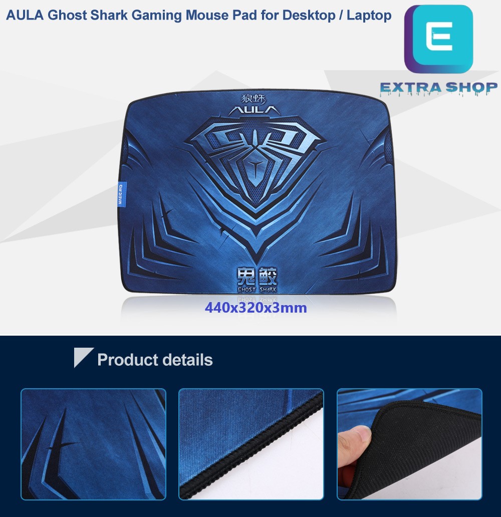 AULA Ghost Shark 440x320x3mm Gaming Mouse Pad for Desktop / Laptop