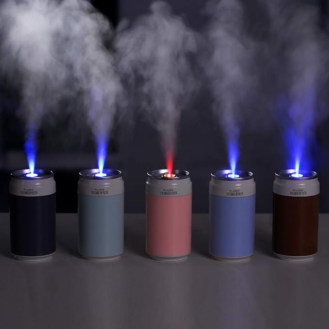 USB Rechargeable Mini Can Portable Flame Humidifier