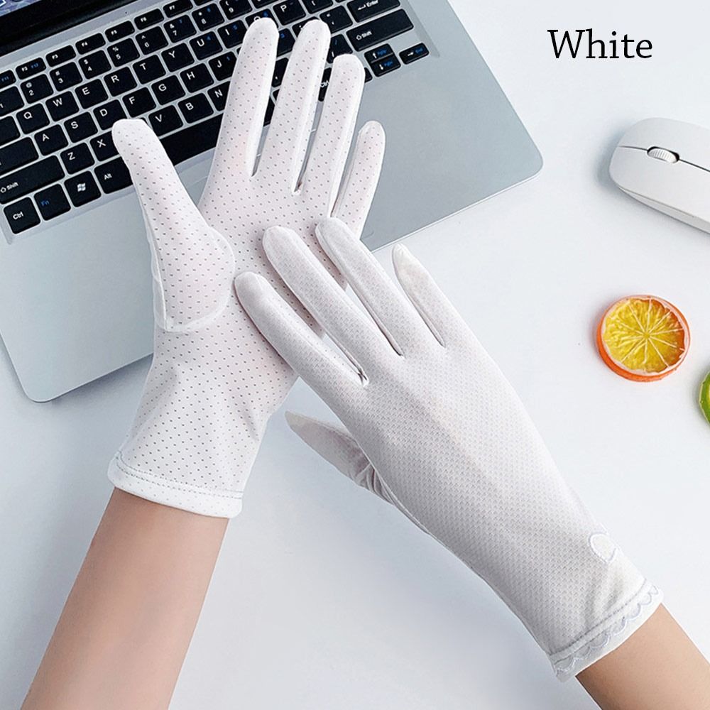 【New and Improved】 Women Sun Protection Anti-UV Summer Gloves Mittens Thin Ice Silk